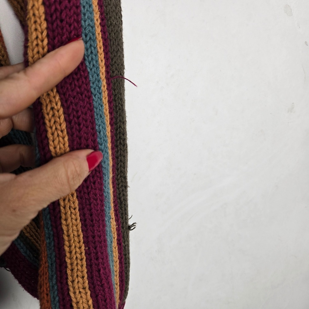 Vtg Reference Point Patchwork Knit Sweater Purple… - image 3